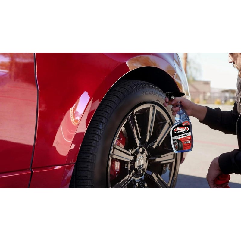 Black Magic Tire Wet 23oz Trigger Spray Specially Formulated Tire Shine Wet, Black, Glossy with One Quick Spray, 2 Pack - Image 5